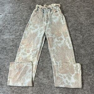 Levi’s x GANNI Floral Patterned Straight Leg Jean With Elastic Waistband Size 25